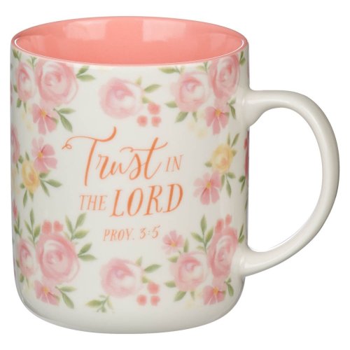 Mug Pink Floral Trust in the Lord Prov. 3:5