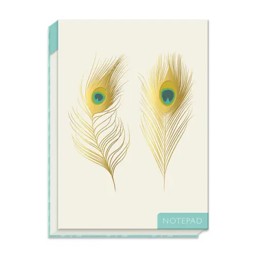 Flip Up Notepad - Peacock Feathers