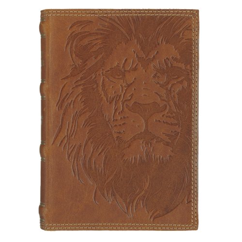 KJV Bible Compact Leather Brown Lion