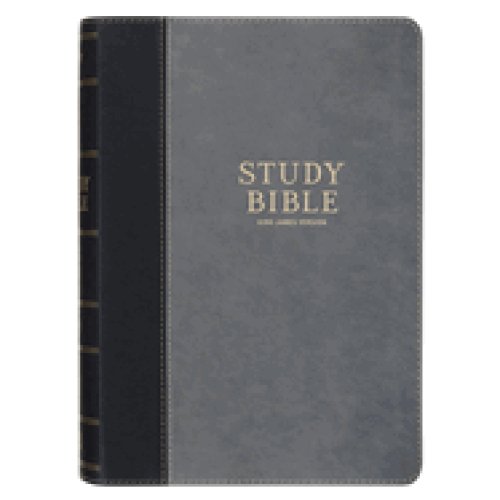 KJV Study Bible Faux Leather, Two-tone Gray and Black