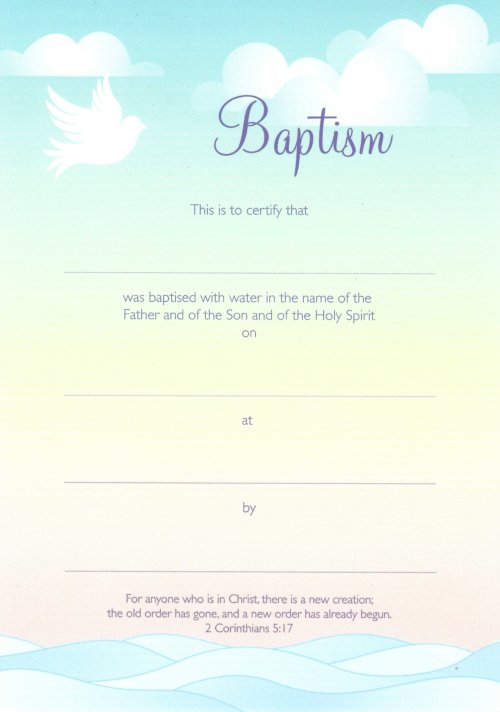 Baptism Certificate - Dove over Waves