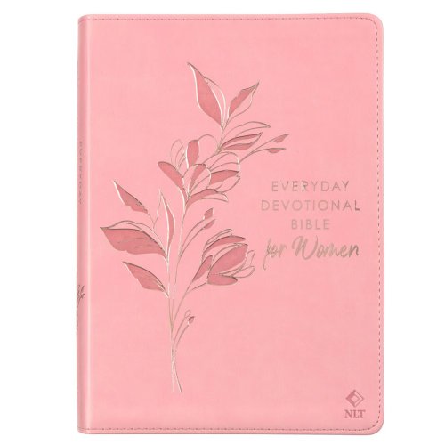 Devotional Bible NLT for Women Faux Leather, Pink