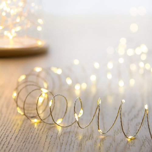 50 Multi-Action Battery Operated MicroBrights with Timer in Warm White