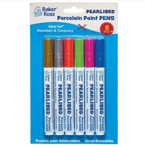 Pearlised Porcelain Paint Pens (Set A Pack of 6)