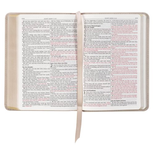 Taupe Bouquet Faux Leather Compact King James Version Bible