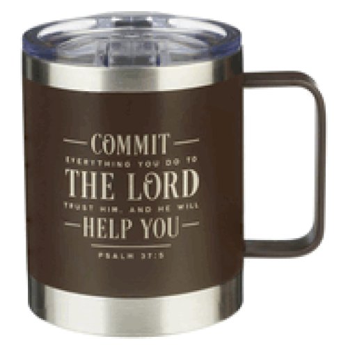 Tumbler SS Brown Commit Everything You Do Ps. 37:5