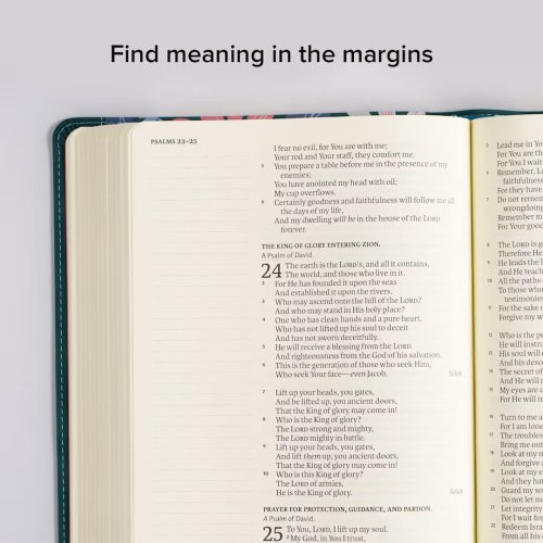 NASB Notetaking Bible, Large Print Edition, Teal Floral
