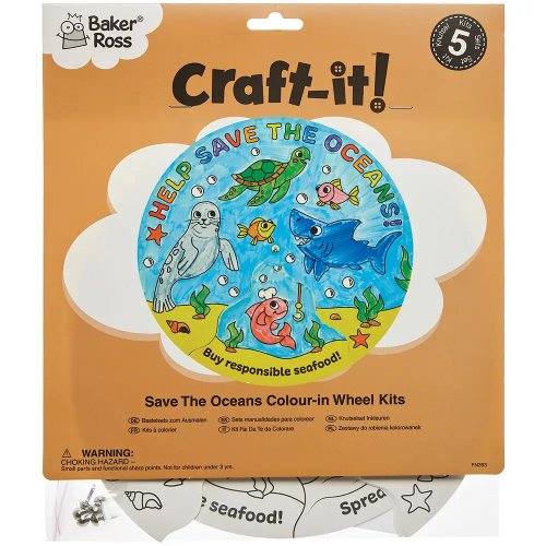 Save The Oceans Colour-In Wheels (Pack of 5)