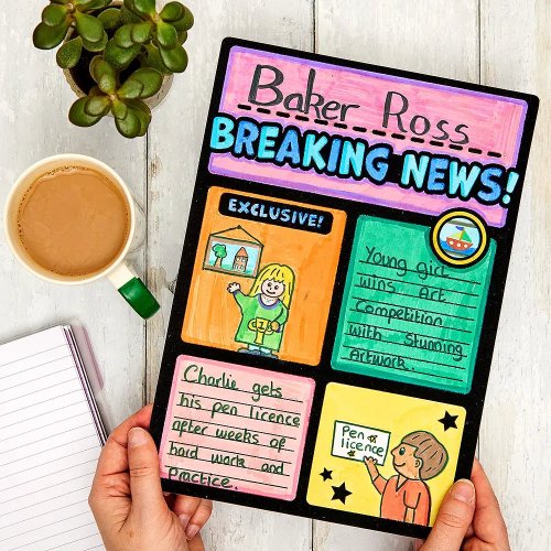 Write Your Own Fuzzy Art Newspaper Articles (Pack of 6)
