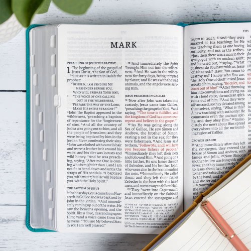 NASB Giant Print Reference Bible, Teal Leathertouch, Indexed