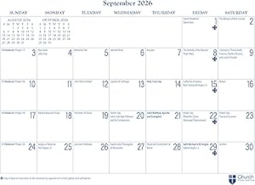 2026 Parish Wall Calendar