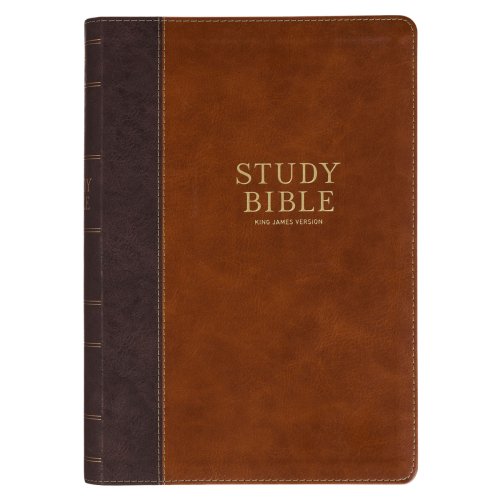 KJV Study Bible LP Faux Leather, Two-tone Brown