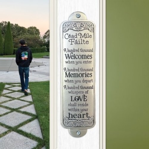 Blessing Wall Plaque-Cead Mile Failte (Silver) (1.5" x 6")