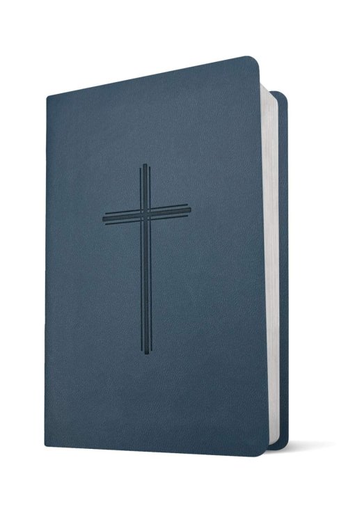 NLT Premium Value Compact Bible, Filament Enabled (LeatherLike, Navy Cross)