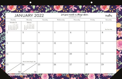 Watercolor Floral - 2022 Deskpad Calendar