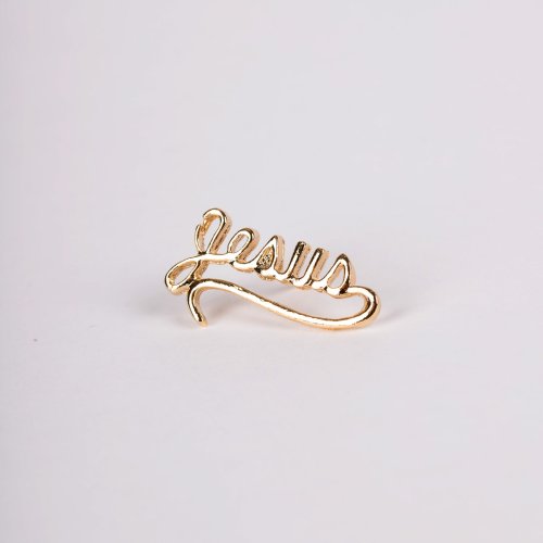 Lapel Pin Jesus Script Gold Pack of 6