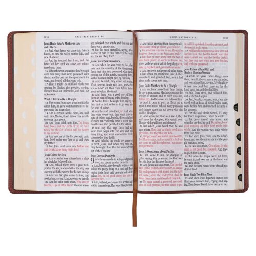 KJV Bible Giant Print Full-size Full-grain Leather, Saddle Tan