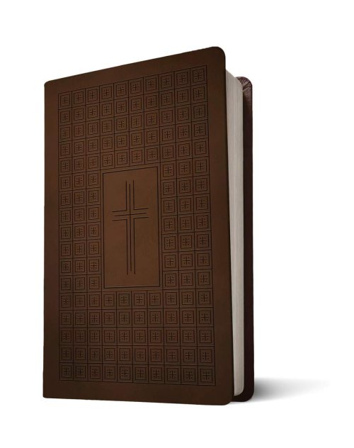 NLT Premium Value Thinline Bible, Filament Enabled (LeatherLike, Dark Brown Cross)