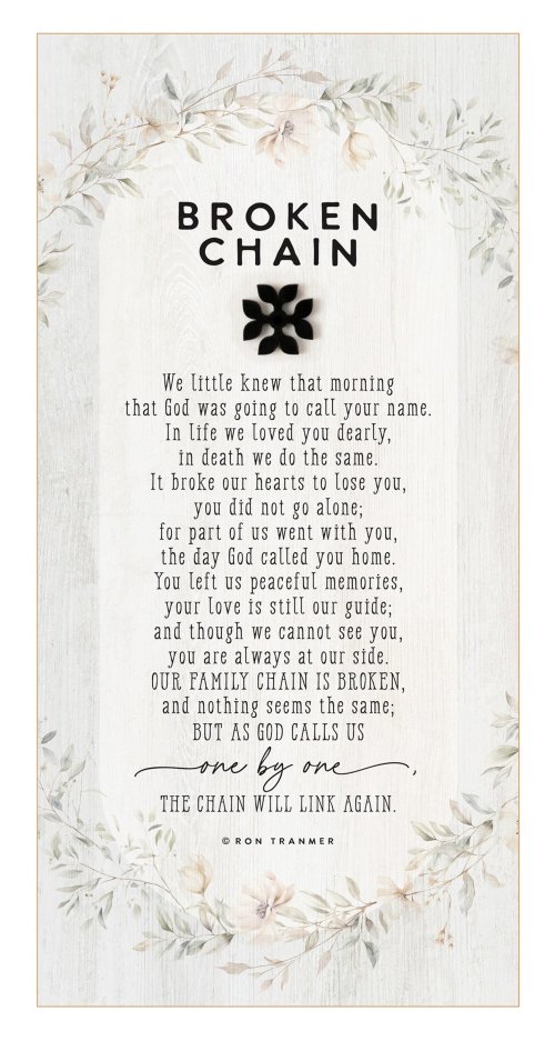 Plaque-Black Wood Emblem-Broken Chain (6.75 x 13.625)