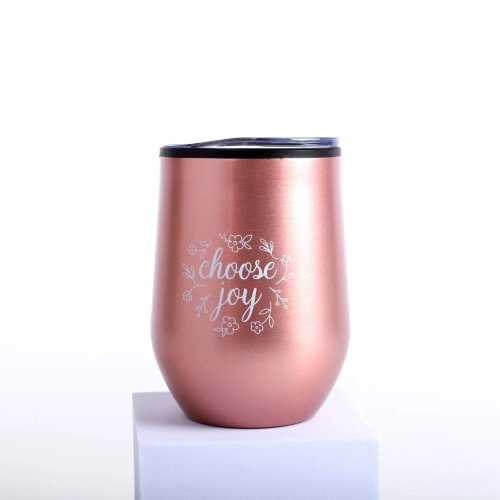 Mug Tumbler Stainless Steel Choose Joy Rose Gold 12Oz (350ml)