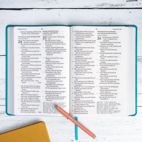 NASB Giant Print Reference Bible, Teal Leathertouch