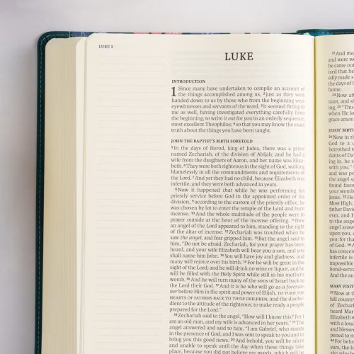 NASB Notetaking Bible, Large Print Edition, Teal Floral