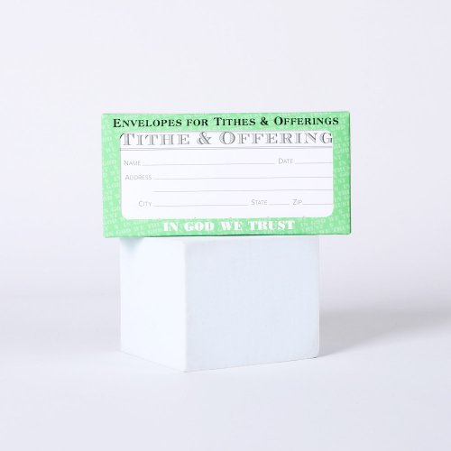 Offering Envelope Tithe And Offering Green Pack of 100