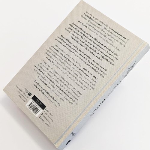 NRSVue Holy Bible, Pale Grey Hardback, Olive Illustration, Navy Ribbon Marker, British Text, NRSVue New Revised Standard Version Updated Editio