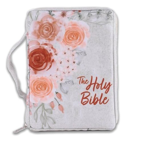The Holy Bible Floral Canvas Bible Cover - Medium
