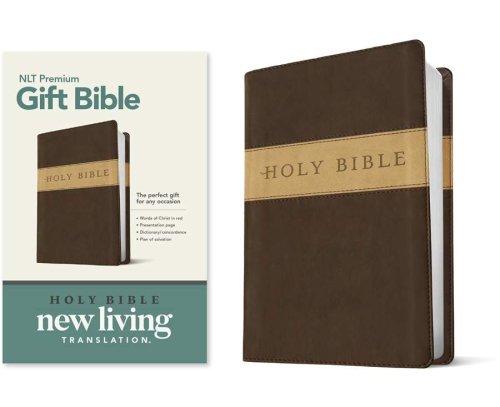NLT Premium Gift Bible, Brown & Tan, Leatherlike, Red Letter, Presentation Page, Dictionary, Concordance, Introduction to the Bible, Plan of Salvation
