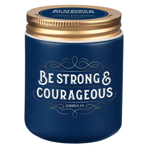 Glass Candle w/Screw Top Lid Navy Strong & Courageous Josh. 1:9