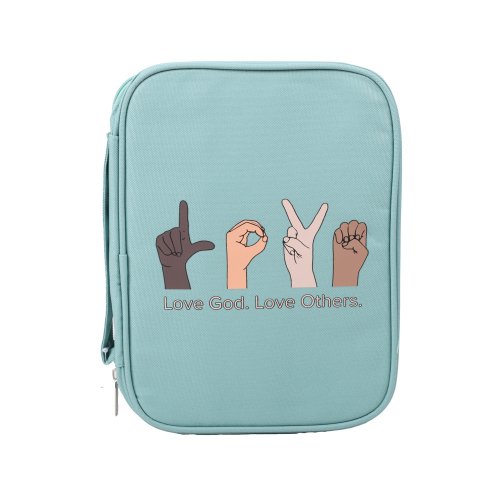 Love God, Love Others Canvas Bible Cover - Large