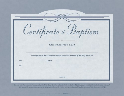 Certificate of Baptism - Flat  (Package of 6)