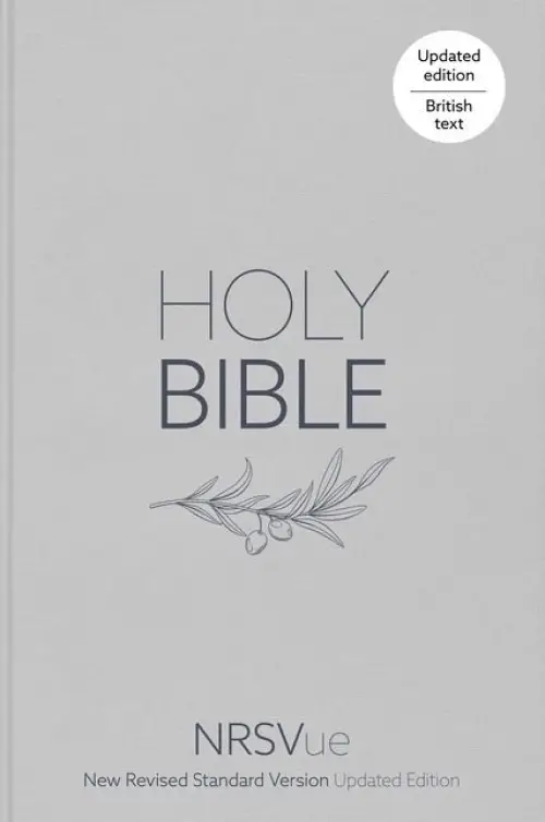 NRSVue Holy Bible, Pale Grey Hardback, Olive Illustration, Navy Ribbon Marker, British Text, NRSVue New Revised Standard Version Updated Editio