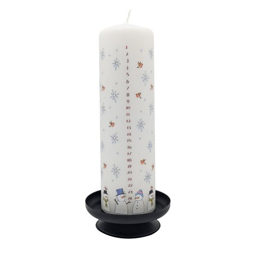 20cm Snowmen Pillar Advent Candle - Single