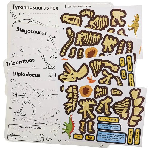 Dinosaur Fossil Sticker Sheets (Pack of 4)