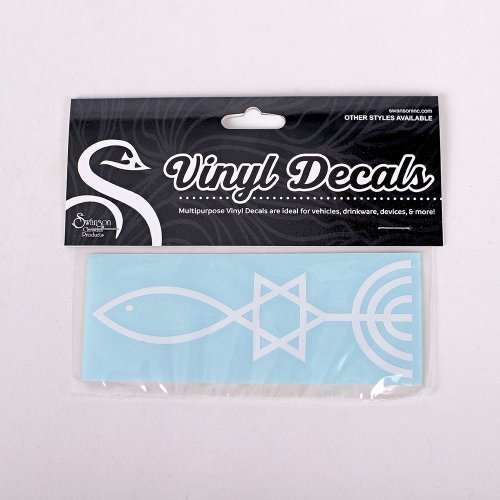Fish, Star Of David & Menorah Auto Vinyl Decal
