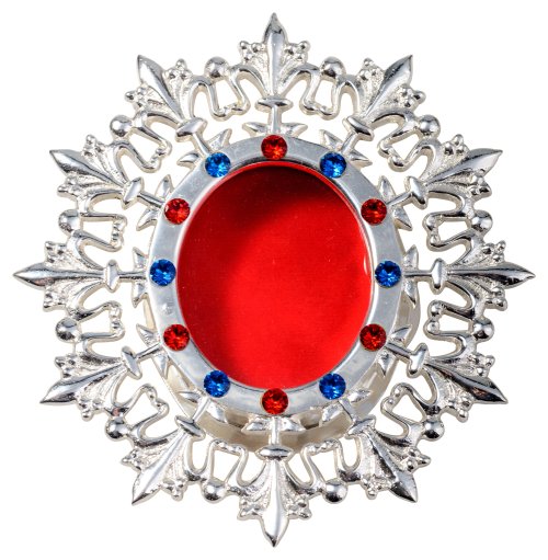 Silver Plated Wall Reliquary with Stones 11x10.5 cm