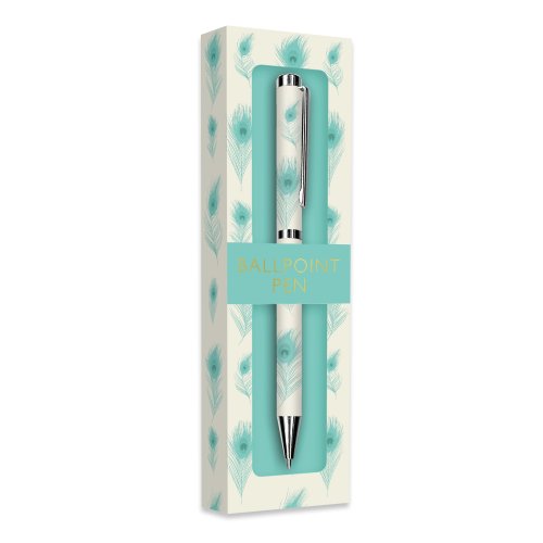 Pen In a Gift Box - Peacock Feathers