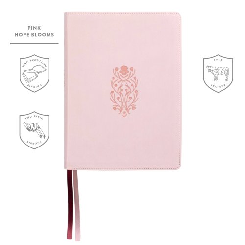 Lsb, Handy Size, Inside Column Reference, Paste-Down Pink Faux Leather Hope Blooms, Red Letter
