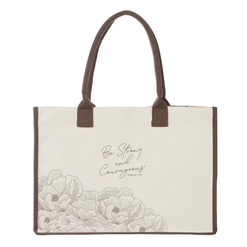Tote Canvas Cream Strong & Courageous Josh. 1:9