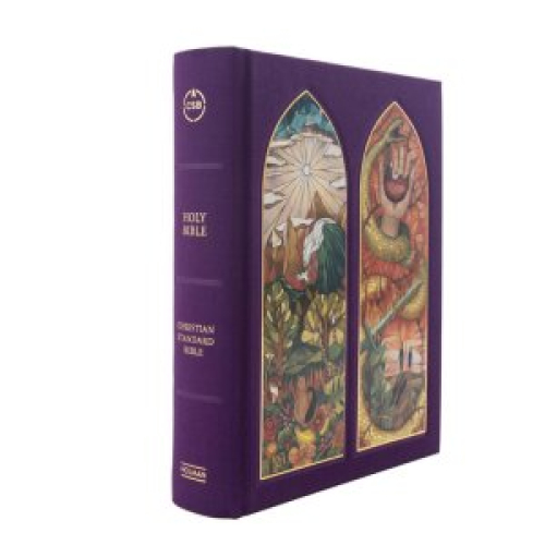 CSB Notetaking Bible, Stained Glass Edition, Amethyst Cloth Over Board