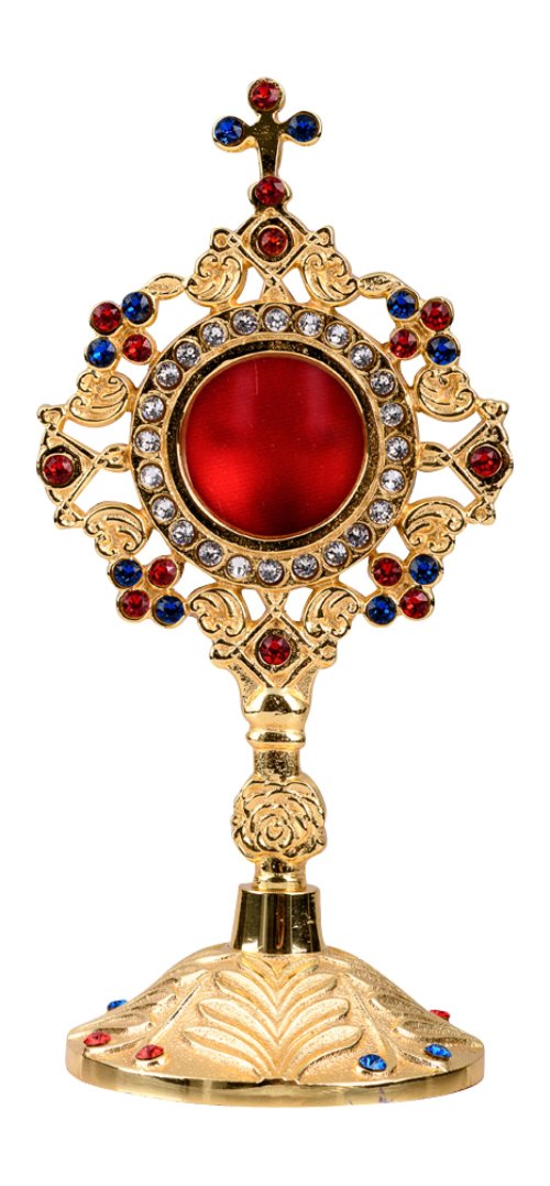 Gold Plated Reliquary with Stones