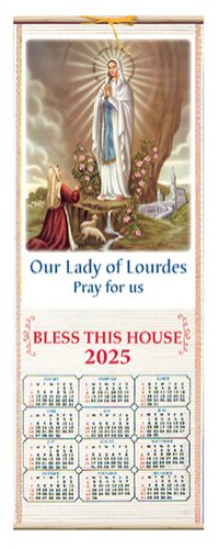 Lourdes Apparition Wood Scroll Calendar