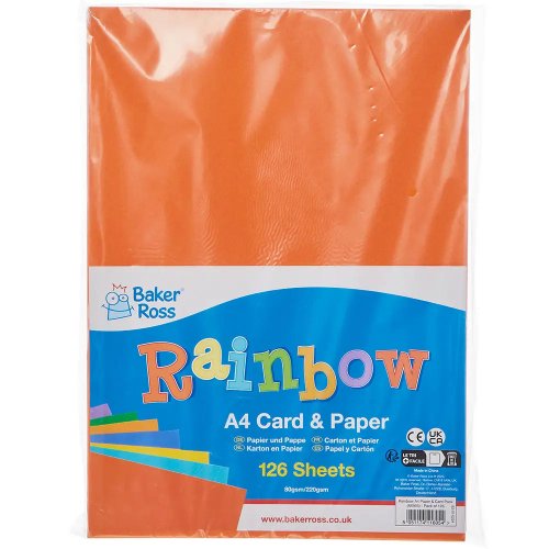 Rainbow Colours A4 Card & Paper (Pack of 126)
