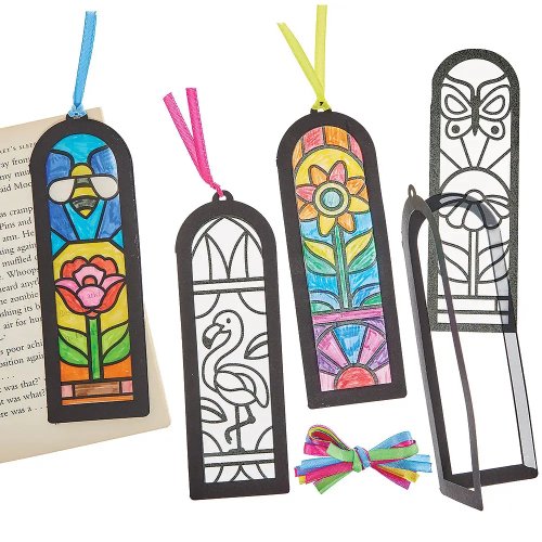 Summer Stained Glass Effect Colour-In Bookmark Kits (10 Pack)