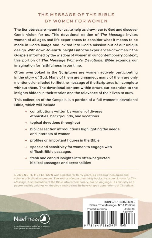 The Message Women's Devotional Bible: The Gospels (Softcover)