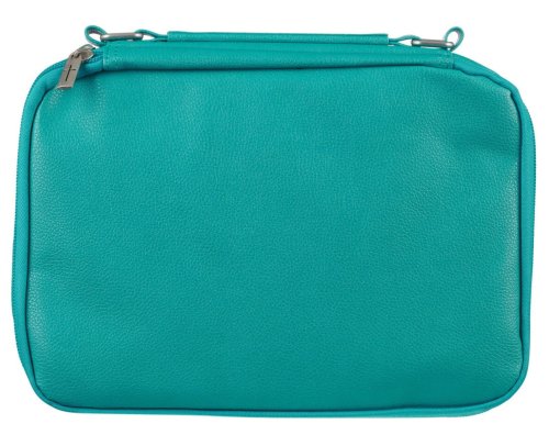 Two-Fold Turquoise Faux Leather Organiser Bible Cover - Extra Large
