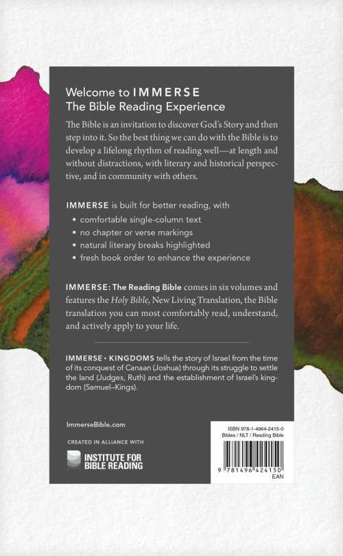 NLT The Reading Bible Immerse: Kingdoms, Paperback