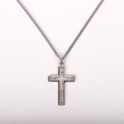 18" Sterling Silver Cut-Out Cross Necklace